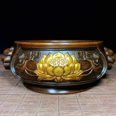 蓮の花炉 銅細工 茶道具 香道具 装飾品 工芸品 美術品 置物
