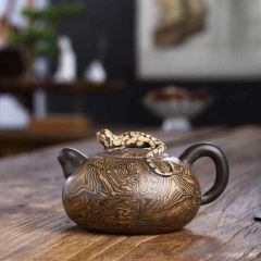 中国民国時代のドラゴンと鳳凰の陶器茶碗 温度で絵が浮き出る鳳凰と龍の茶器セット（急須と茶碗2個） - メルカリ