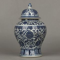青花 蓋付壺 磁器 染付 伝統 中国 美術 アンティーク - メルカリ