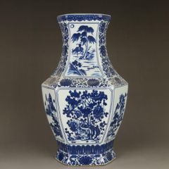 中国 大清乾隆年製 青花 人物文 長頸瓶 M R4724B - メルカリ
