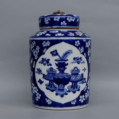 青花釉下彩双喜絡枝連茶壺 景徳鎮 陶磁器 装飾品 現代工芸品 美術品