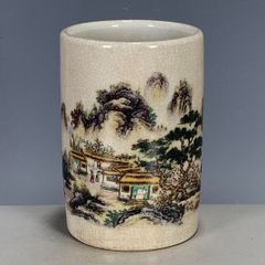 A pen holder with a tranquil and profound pastel landscape design. Perfect for calligraphy, stationery, crafts, and fine art.