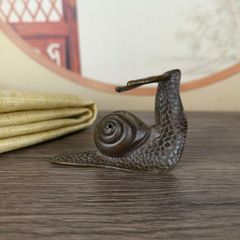 銅製置物 蝸牛 カタツムリ 香道具 茶道具 銅虫作 刻印あり 銅製 金