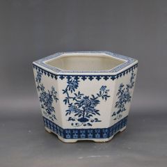 中国古美術 古染付六角形花鳥文壺 明時代 中国陶磁器 FA21-10 - メルカリ