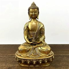 銅金観音菩薩坐像 塗金仏 鍍金仏 チベット仏教 仏教美術 仏像 中国古玩