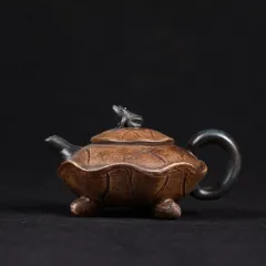 青蛙荷葉壺 ・中国宜興紫砂壺・紫泥急須・茶壺・茶道具