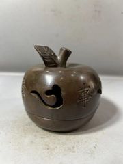 華石 作 古銅 柿形水滴 書道具 硯滴 在銘 - メルカリ