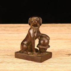 民間仕入れ品 中国清時代の置物 ワンちゃんの置物 風水 可愛いAK911