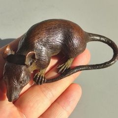 金属製 ネズミ 親子 置物 3点セット - メルカリ