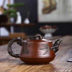 中国茶器 宜興紫砂 龍文細工 急須 ティーポット 蓋なし - メルカリ