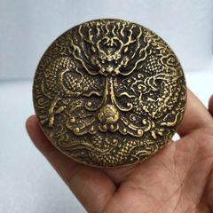 竹彫 単竜戯珠筆箱 書道具 文房具 工芸品 美術品 置物 - メルカリ