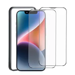 【在庫処分】14 保護フィルム【ゲームに最適】アイフォン14 強化ガラス ガラスフィルム【2枚セット】iPhone 液晶 保護 フィルム 【アンチグレア】iPhone14 サラサラ 指紋防止【貼り付け簡単/ガイド枠付き】