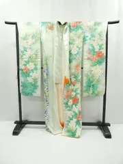 ◇KWF053 振袖 正絹 白色 古着 結婚式 卒業式 成人式 初詣