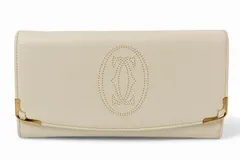 カルティエ 財布 Cartier 長財布 マルチェロ 2C パンチングロゴ ホワイト【中古】