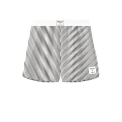 [パンツ道場] トランクス ルームウエア メンズ ショーツ ボーダー かわいい (JP, アルファベット, L, ブラックホワイト) [ブラックホワイト] [L]