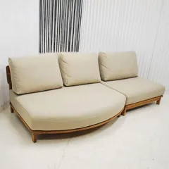 【アウトレット】【現品限り】一部送料無料 大特価 未使用 アシンメトリーデザイン ソファーセット ナチュラルモダンインテリア フェザー入り  230526-マナー変形カウチ