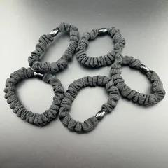 【新品】ヘアアクセサリー ヘアゴム シュシュ ブラック 5点セット シンプル 女の子 可愛い レディース◆