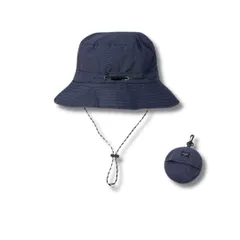 [Capprecier] サファリハット メンズ レディース ハット 折りたたみ UVカット 帽子 防水 通気 紫外線対策 超軽量速乾 バケットハット アウトドア 登山 キャンプ 春 夏 秋 男女兼用 (JP, 数字サイ [ネイビーブルー] [60.0 cm]