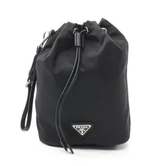 プラダ PRADA ポーチ VELA 1NS369R067F0002 ブラック ナイロン サフィアーノレザー ポーチバッグ レディース 新品