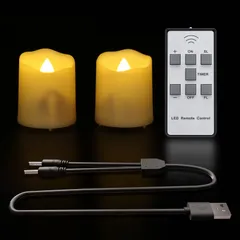 【迅速発送】キャンドル led 充電式 キャンドルライト PChero 充電式ledキャンドル USB充電式 常夜灯 タイマー機能 治癒雰囲気 省エネ 長持ち 夏祭り リモコン 2個セット キャンドルライトキャンドル led 充電式キャンドル