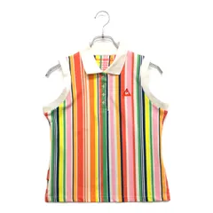 中古 レディース ルコックスポルティフ le coq sportif ノースリーブ M マルチカラー ポロシャツ ストライプ