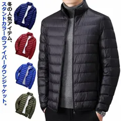 中綿ジャケット メンズ ファイバー ダウンジャケット インナーダウン ライトダウン ジャケット スタンドカラー 立て襟 細身 軽量 薄手 防寒 保温 暖かい ファイバーダウン インナージャケット 中綿#erika7566