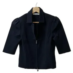 美品　Rene ルネ　ノーカラーJK ニットカーディガン　カメリアジップ付　黒 2025年最新】Rene カーディガンの人気アイテム - メルカリ