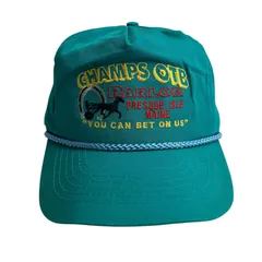 【キャップ/帽子】　90s CHAMPS OTB PARLOR（チャンプス場外馬券売り場） ビンテージ トラッカーキャップ ティールグリーン