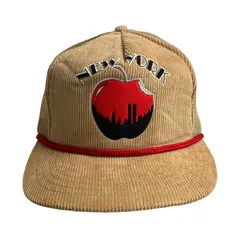 【キャップ/帽子】　90s NEW YORK Big Apple（ニューヨーク ビッグアップル) ビンテージ コーデュロイ メッシュキャップ キャメル