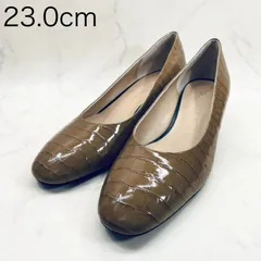 【新品 訳あり】カリーノ　ラウンドトゥプレーンパンプス　23.0㎝　キャメルカタオシのサムネイル