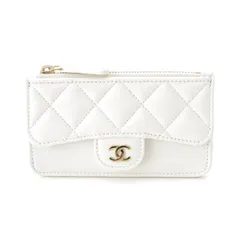 シャネル ランダム番台 マトラッセ タイムレスクラシック キャビアスキン ココマーク フラグメント カードケース コイン入れ AP2570 ホワイト【中古】