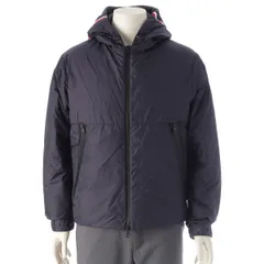 モンクレール 22年 MELAMPYRE トリコロール ロゴワッペン フーデッド ダウンジャケット アウター ネイビー 0【中古】