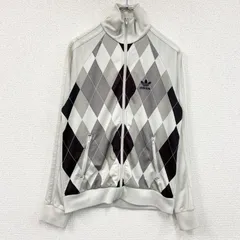 古着 used　adidas　アディダス　トラックジャケット/ジャージ　アーガイル柄　マルチカラー　白　ホワイト　Sサイズ