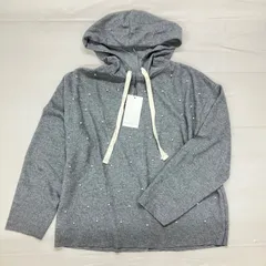 未使用品 ZARA Mサイズ 定価4490円 ニット フード付き グレー系  パール付き ZARA TRAFALUC