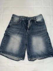 ) <ably><ブランド><ヴィンテージ> ウォッシュデニムセミバミューダ