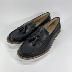 未使用に近い◯ HARUTA ハルタ タッセルローファー カジュアル シューズ ブラック 25 EE ホワイトソール 黒 白