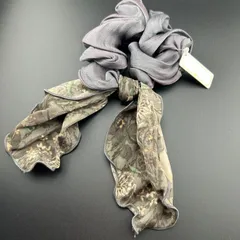 【新品】定価1650円 ヘアアクセサリー ヘアゴム シュシュ グレー リボン キレイ レディース 可愛い◆