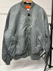 Alpha Industries MA-1 フライトジャケット セージ 2XL オレンジライニング US古着