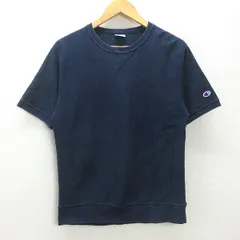 Q■チャンピオン/CHAMPION リバースウィーブ ガゼットTシャツ■紺【 L 】MENS/37【中古】
