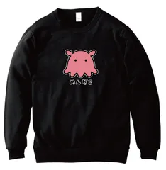 【めんだこ】スウェット シャツ ブラック【シルエットデザイン】【ジュニア～大人】トレーナー メンダコ