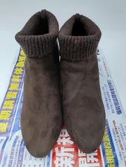 【K-1752】FABBY FABBY.（ファビーファビー）ニットコンビ ショートブーツ/ （ブラウン）Lサイズのサムネイル