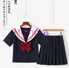 【新品】セーラー服 制服 学生服 ハロウィン コスプレ 衣装 コスチューム 紺 大人 レディース   可愛い 上下セット 半袖 リボンタイ コスプレ衣装 蝶結び 女子制服 中学生 高校生 文化祭 仮装 イベント114477