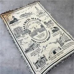 🇺🇸🗽90s メイン州 アルフレッド YORK COUNTY SHIRETOWN 記念スローケット ブランケット【10023SA】