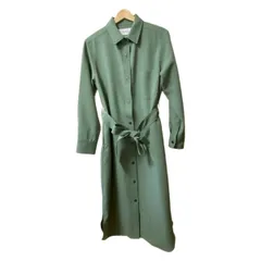 SOEJU(ソージュ) ワンピース サイズM レディース美品  - ダークグリーン レギュラーカラー/長袖/ロング/シャツワンピ