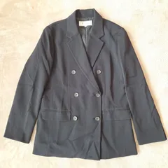 ロペピクニック【38】テーラードジャケット 黒／ブラック ダブルボタン 通勤 オフィス 定番 アウター