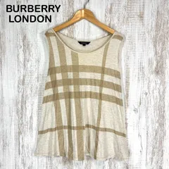 BURBERRY LONDON バーバリーロンドン ノバチェック メガチェック ノースリーブ カットソー タンクトップ ベージュ 大きいサイズ