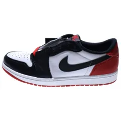 NIKE (ナイキ) AIR JORDAN 1 RETRO LOW OG BLACK TOE エアジョーダン1 レトロ ブラックトゥ ローカットスニーカー ホワイト/ブラック/レッド US10.5/28.5cm CZ0790-106