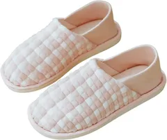 ソユル チェック柄 ルーム シューズ 室内履き インドア スリッパ かかと あり なし 2way すべり止め 付 リビング キッチン トイレ レディース スリップ オン ホーム ハウス オフィス ビジネス (ピンク,  L)