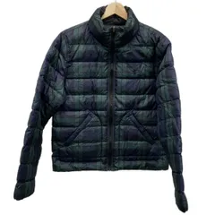 POLObyRalphLauren(ポロラルフローレン) ダウンジャケット サイズM レディース - ネイビー×グリーン×黒 長袖/チェック柄/リバーシブル/冬