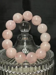 天然石　大粒　良品質　ローズクォーツ　ブレスレット17㍉19㌢★60★